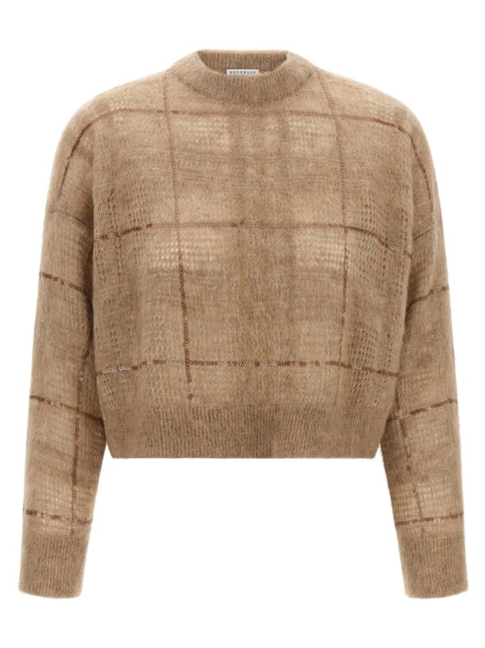 brunello cucinelli sequin check sweater Brunello Cucinelli Sequin Check Sweater