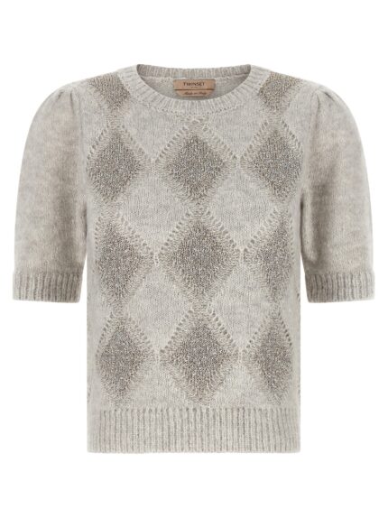 TWIN SET Sequin Diamond Sweater