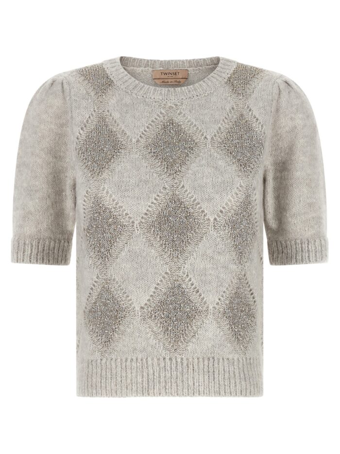 twin set sequin diamond sweater TWIN SET Sequin Diamond Sweater