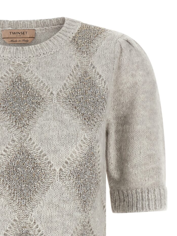 TWIN SET Sequin Diamond Sweater