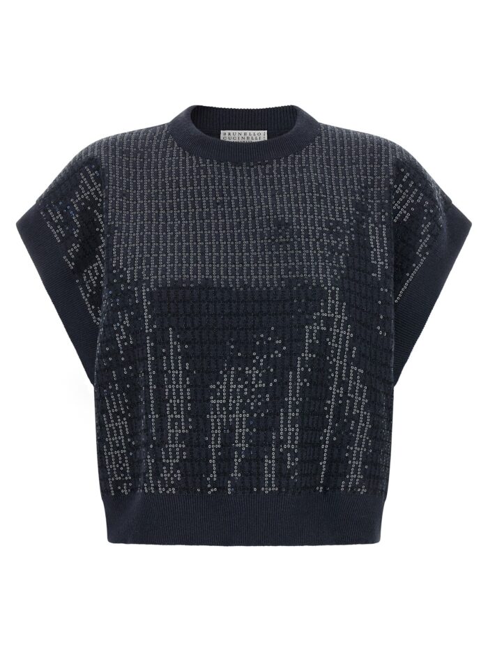 brunello cucinelli sequin embroidered sweater Brunello Cucinelli Sequin Embroidered Sweater