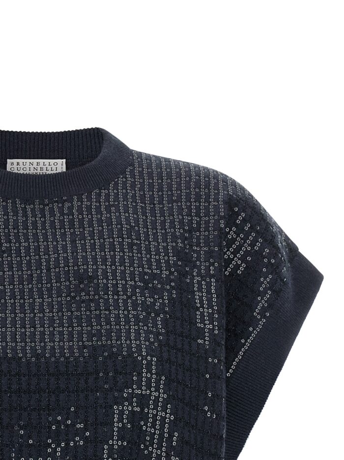 Brunello Cucinelli Sequin Embroidered Sweater