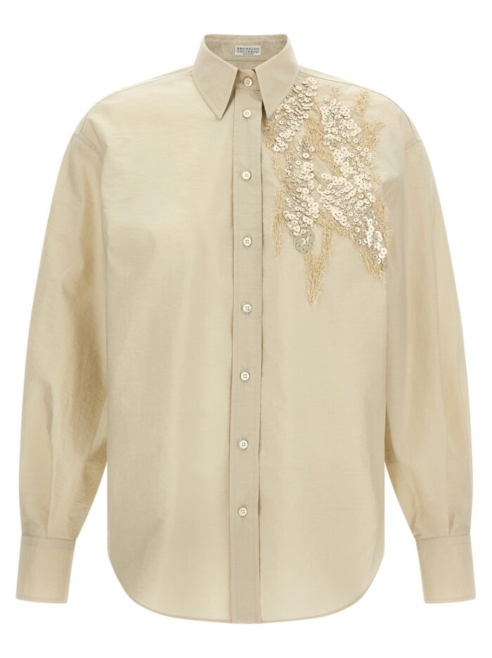 brunello cucinelli sequin embroidery shirt Brunello Cucinelli Sequin Embroidery Shirt