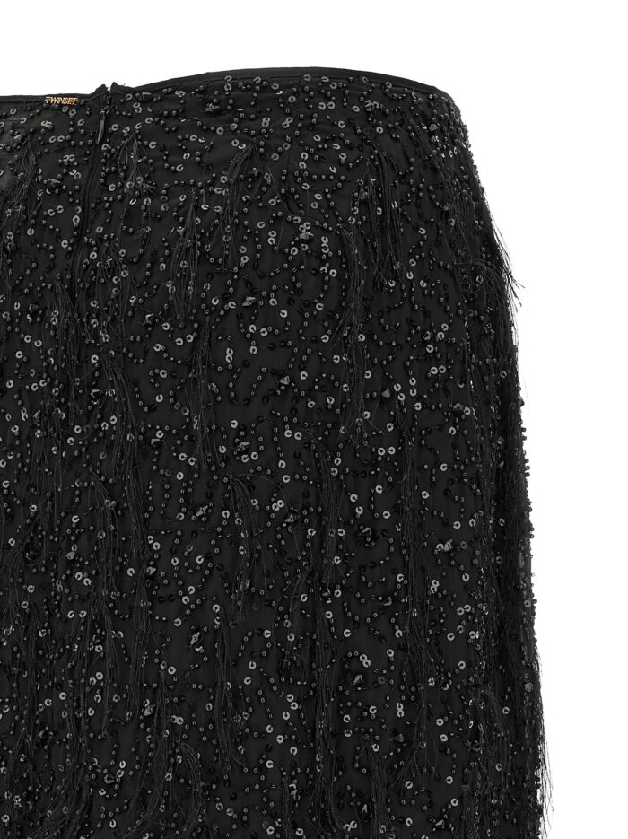 TWIN SET Sequin Embroidery Skirt