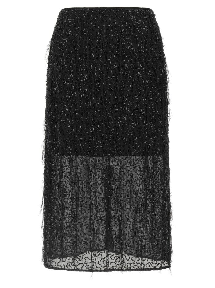 twin set sequin embroidery skirt TWIN SET Sequin Embroidery Skirt