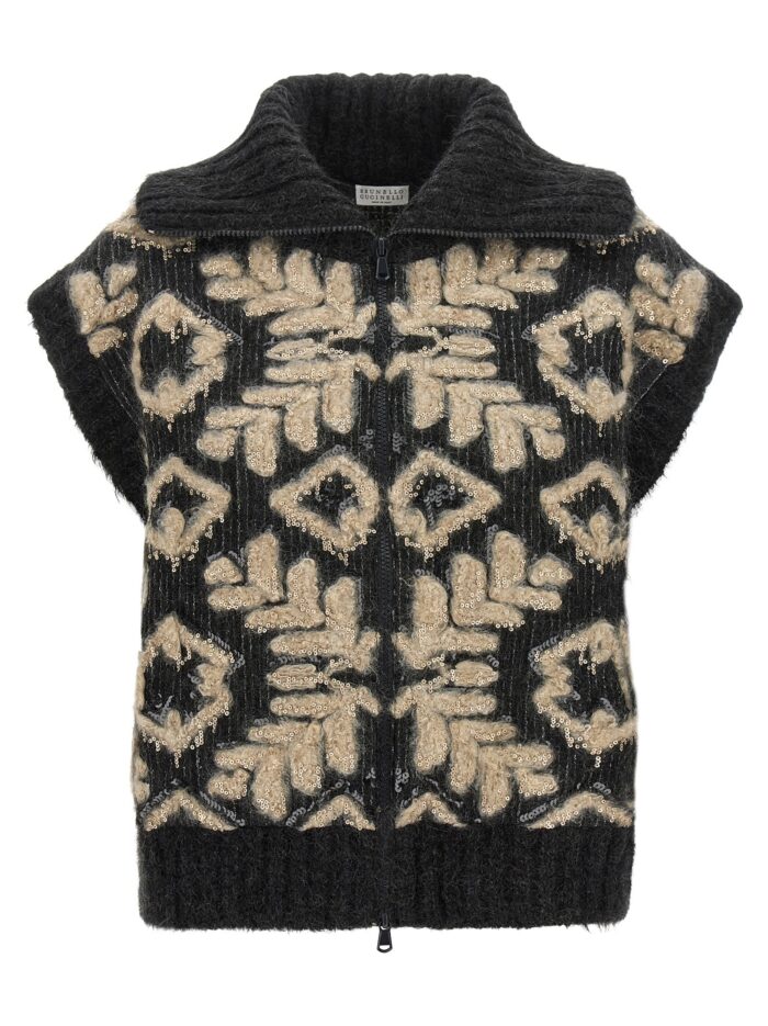 Brunello Cucinelli Sequin Intarsia Cardigan