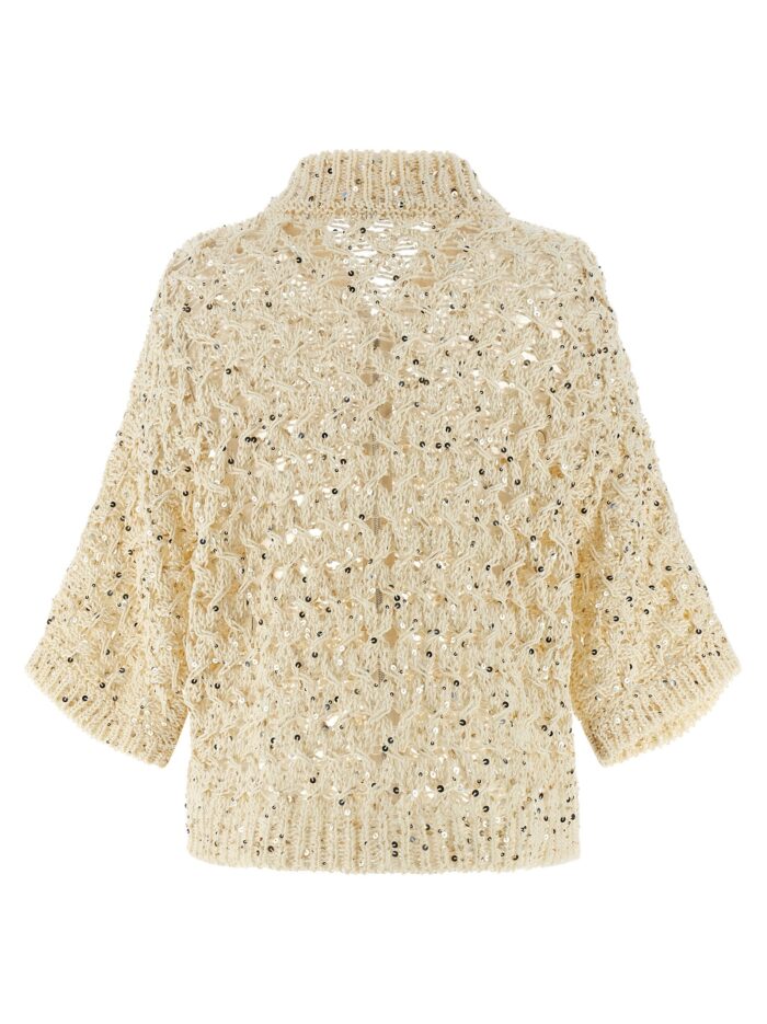 PESERICO Sequin Mesh Cardigan