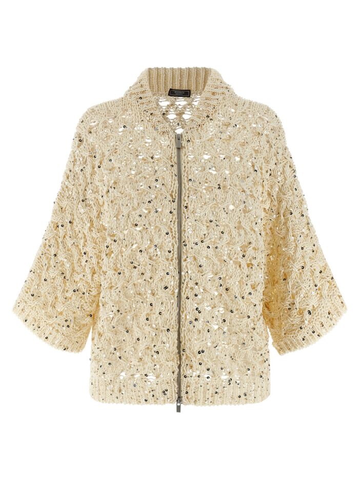 peserico sequin mesh cardigan PESERICO Sequin Mesh Cardigan
