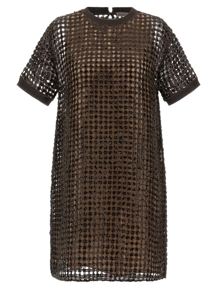 brunello cucinelli sequin mesh dress Brunello Cucinelli Sequin Mesh Dress