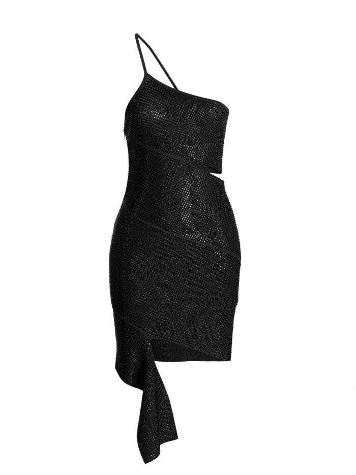 andreadamo sequin one shoulder dress ANDREADAMO Sequin One Shoulder Dress