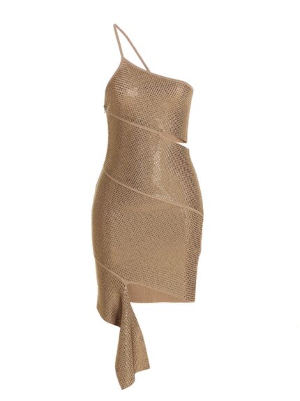 ANDREADAMO Sequin One Shoulder Dress