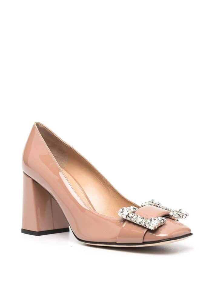 SERGIO ROSSI EMBELLISHED PATENT PUMPS