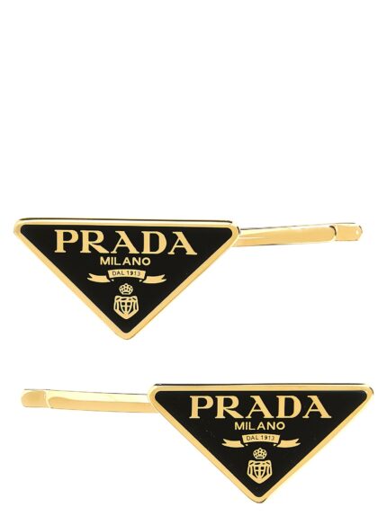 PRADA Set Of 2 Logo Hair Clips