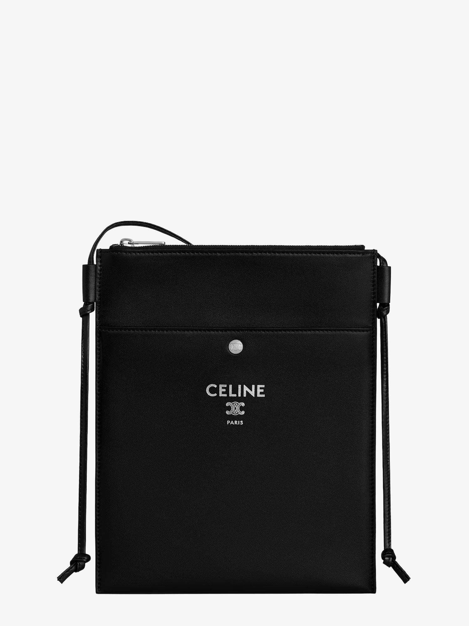 Celine Sharp Leather Crossbody Bag With Logo On The Front