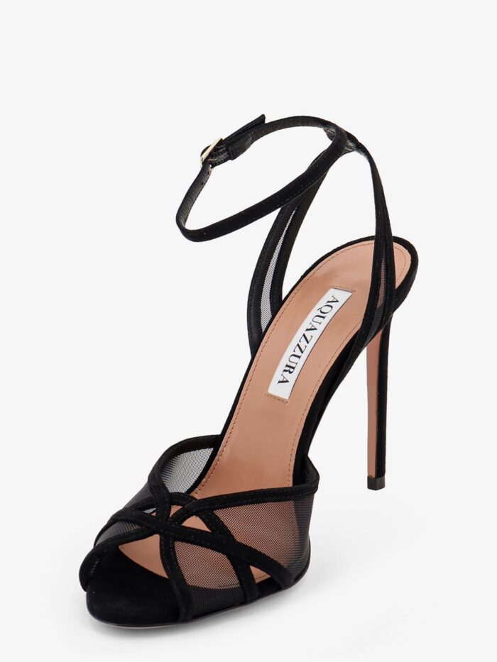 AQUAZZURA Shear Mesh And Suede Sandals