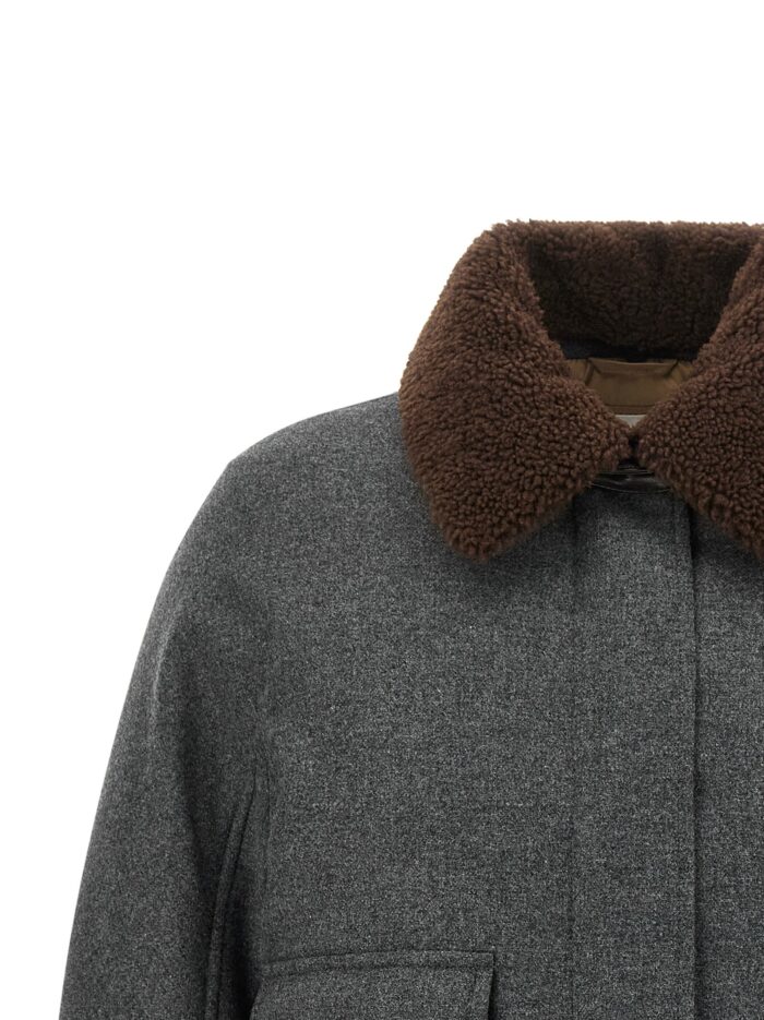 Brunello Cucinelli Shearling Collar Cropped Jacket