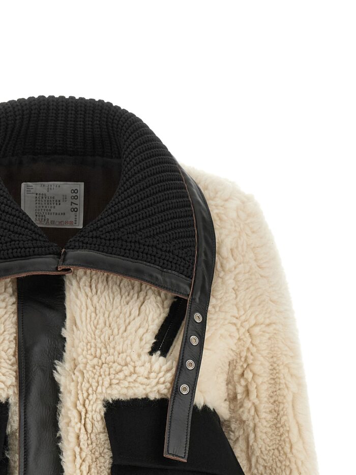 SACAI Shearling Effect Wool Jacket