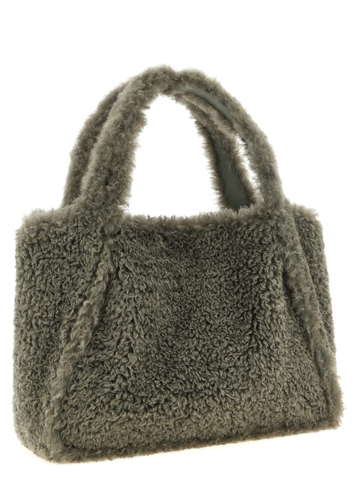 Stella Mccartney Shearling Logo Shopping Bag