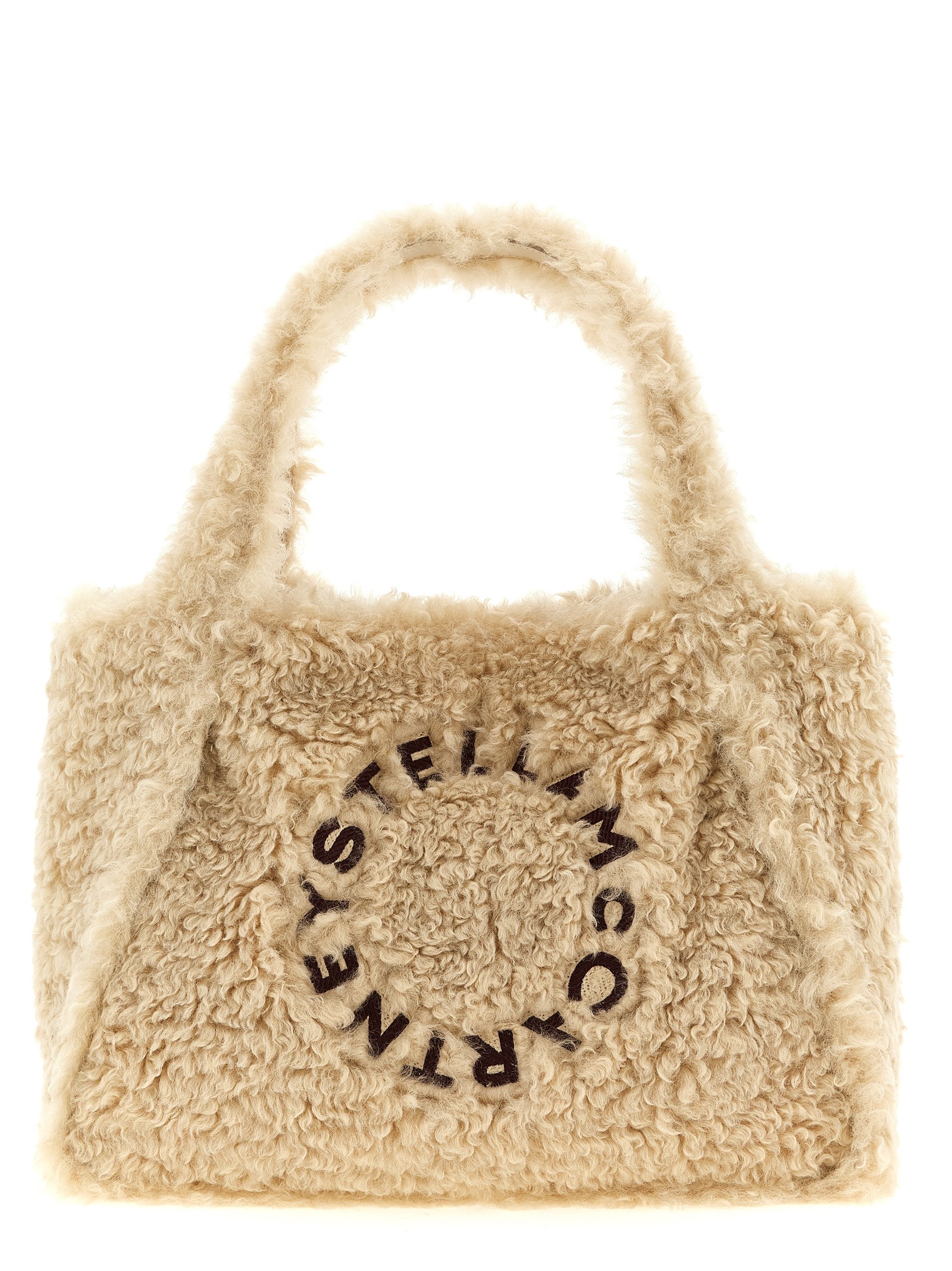 Stella Mccartney Shearling Logo Shopping Bag