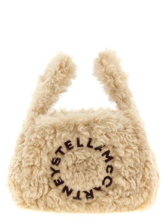 Stella Mccartney Shearling Logo Shoulder Bag
