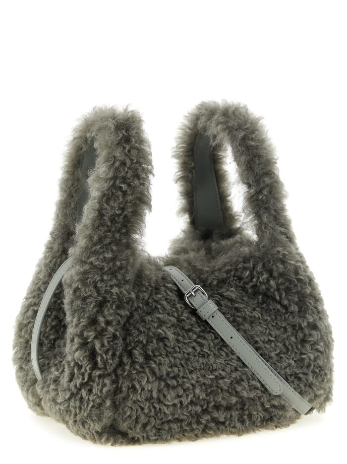Stella Mccartney Shearling Logo Shoulder Bag