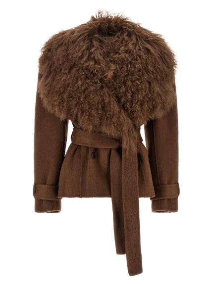 GIUSEPPE DI MORABITO Shearling Neck Coat