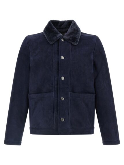 GIORGIO BRATO Shearling Neck Overshirt