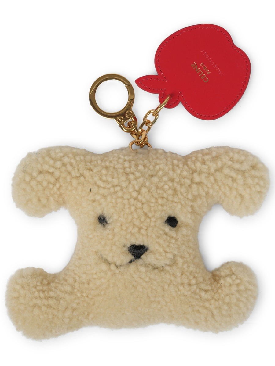 Celine SHEARLING "TRIOMPHE" KEYCHAIN