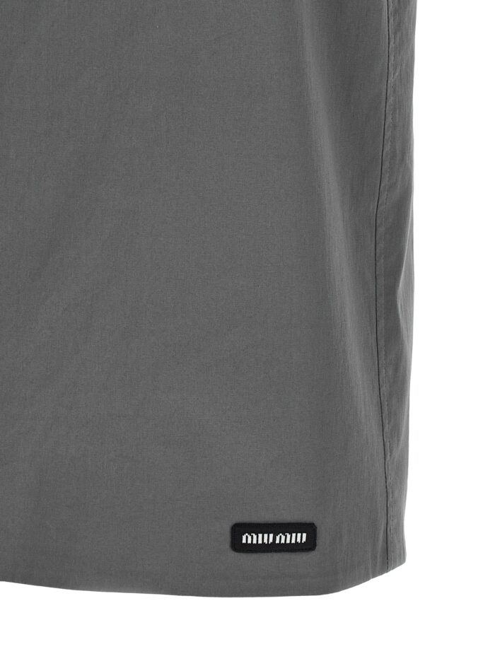 Miu Miu Cotton Blend Midi Skirt