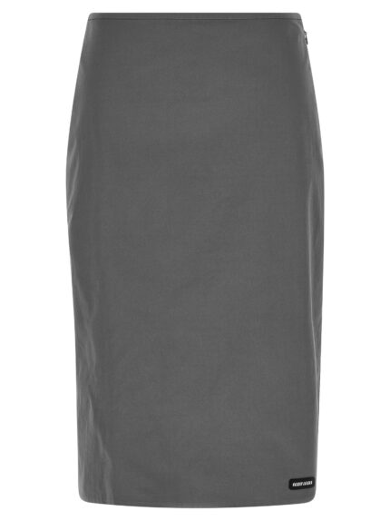Miu Miu Cotton Blend Midi Skirt