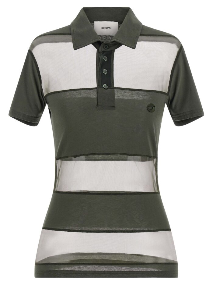 coperni 'sheer striped' polo shirt COPERNI 'Sheer Striped' Polo Shirt