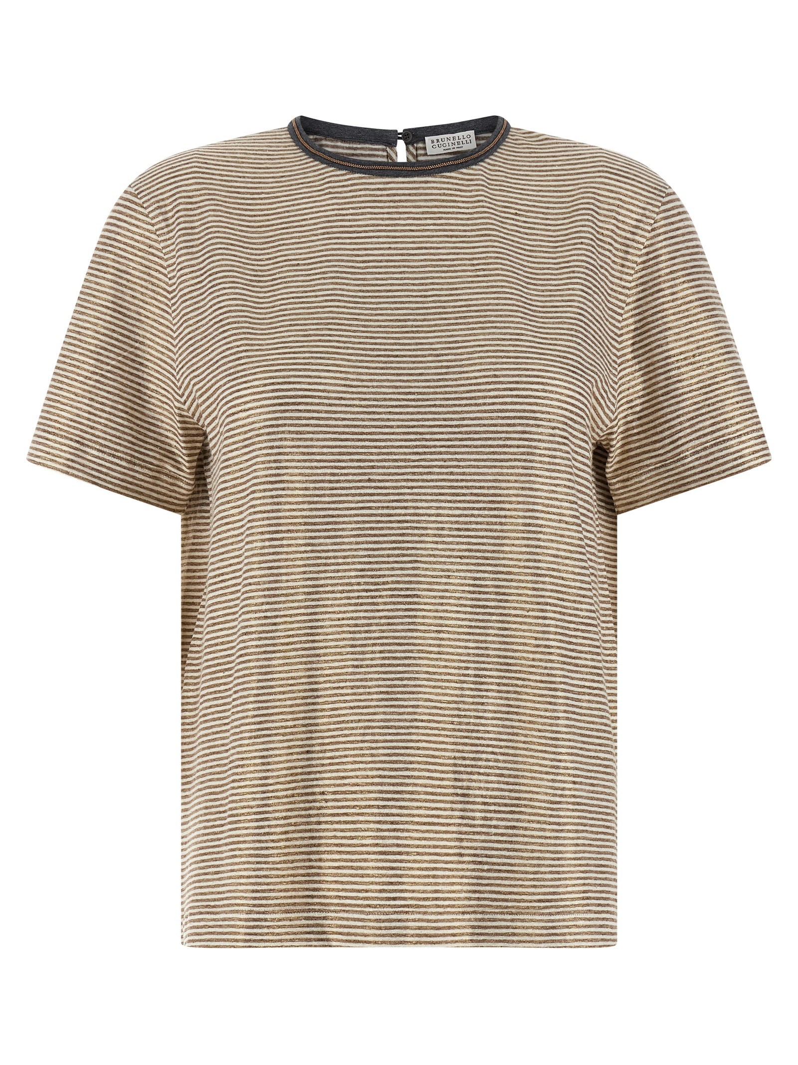 Brunello Cucinelli 'Shiny Collar Detail' T-shirt