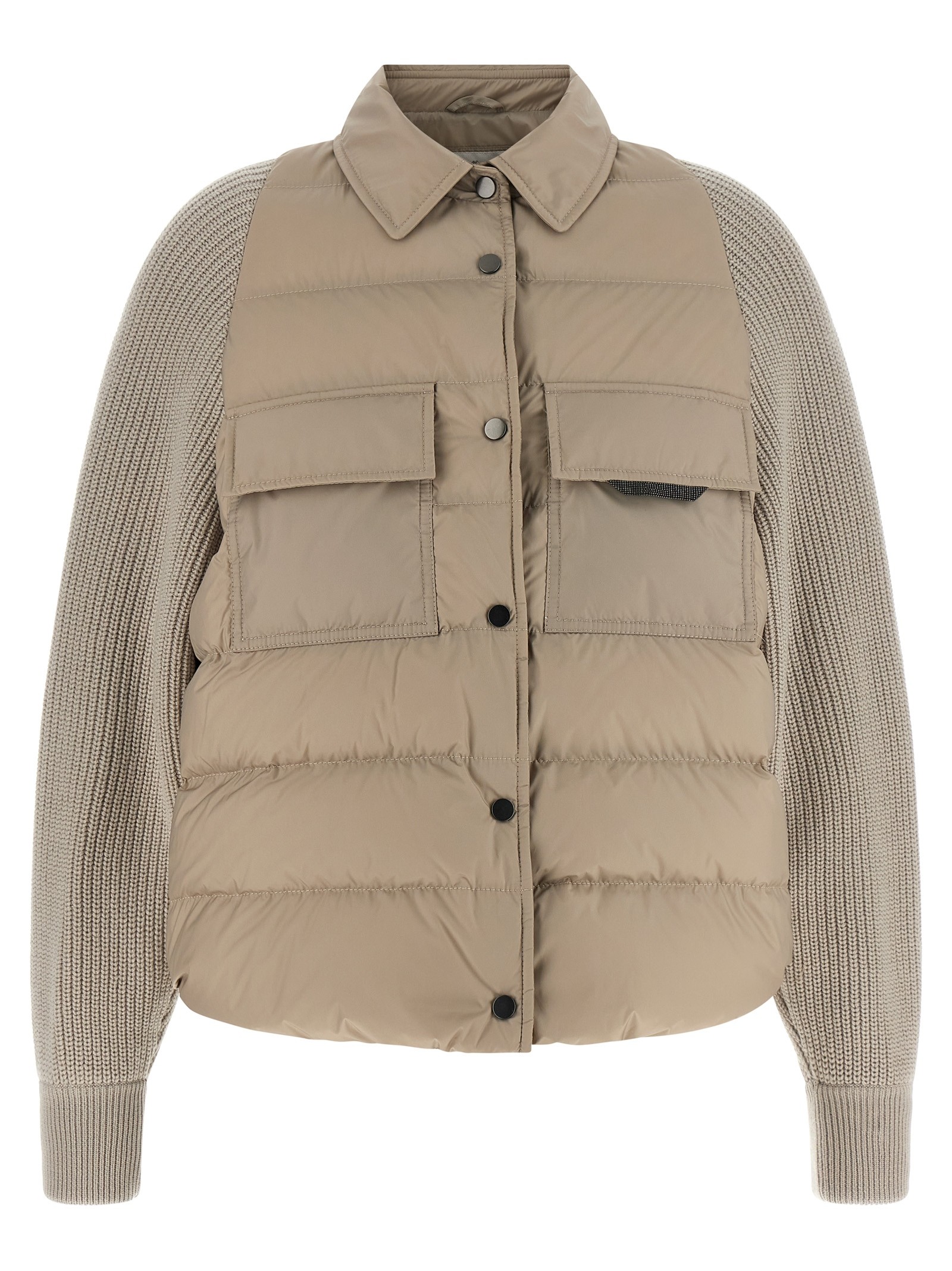 Brunello Cucinelli 'Shiny Flap Detail' Down Jacket