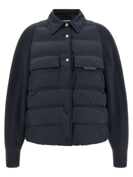 Brunello Cucinelli 'Shiny Flap Detail' Down Jacket