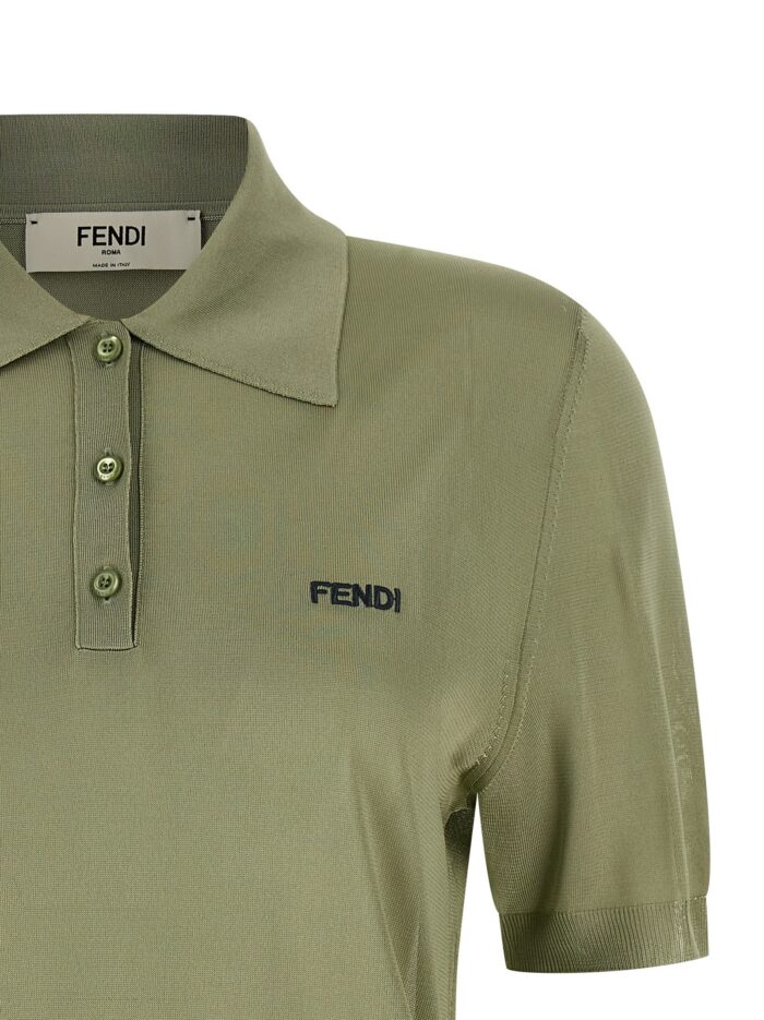 Fendi Shiny Viscose Polo Shirt