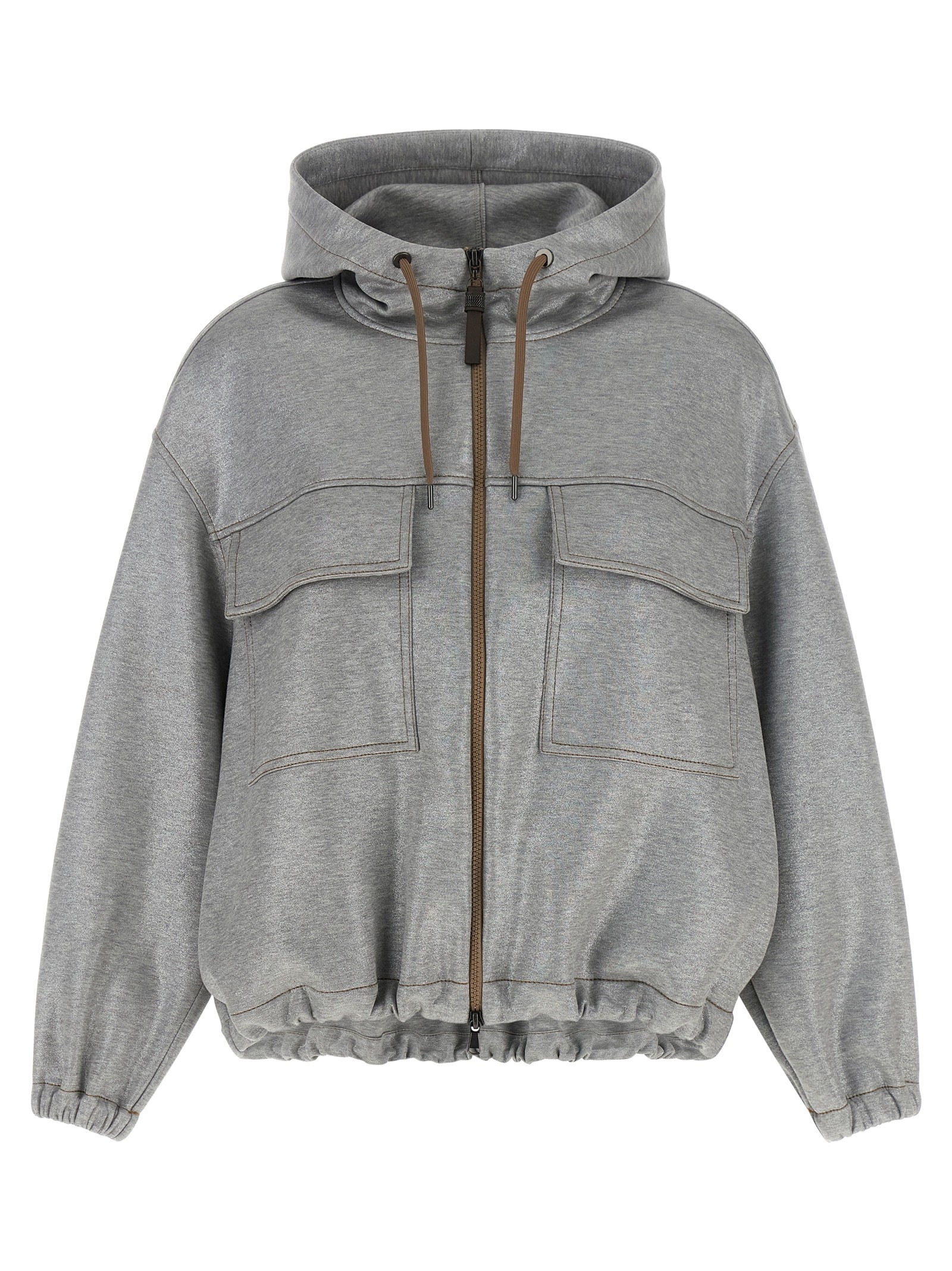 Brunello Cucinelli 'Shiny Zipper Pull' Bomber Jacket