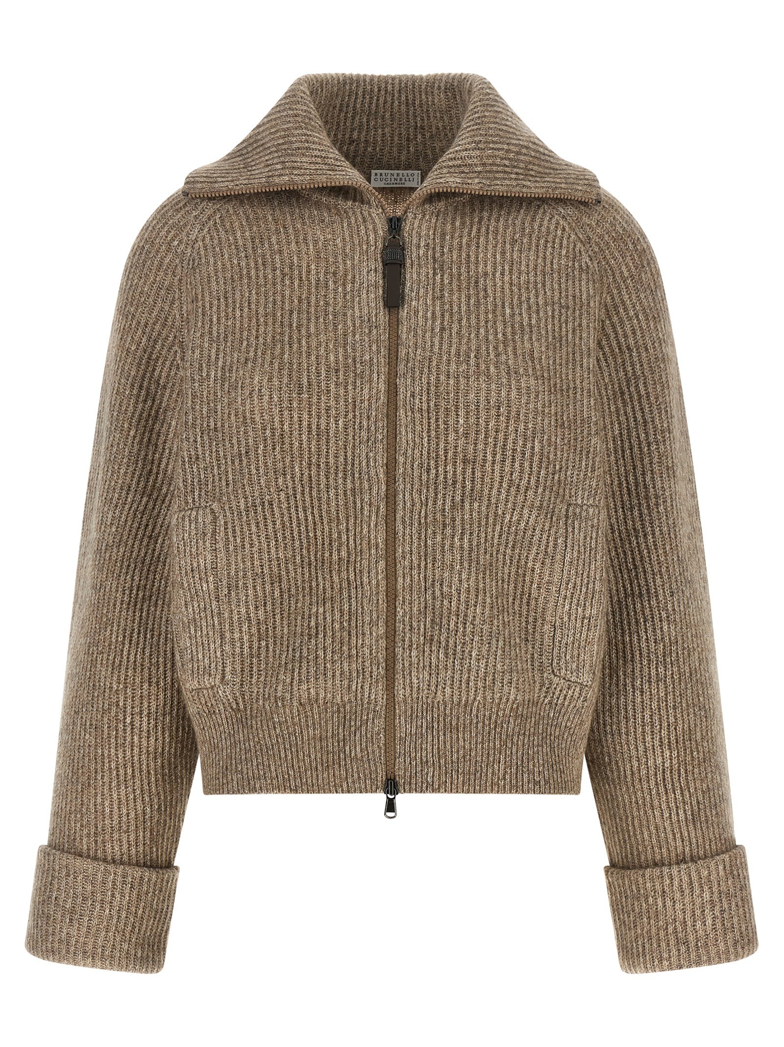 Brunello Cucinelli 'Shiny Zipper Pull' Cardigan