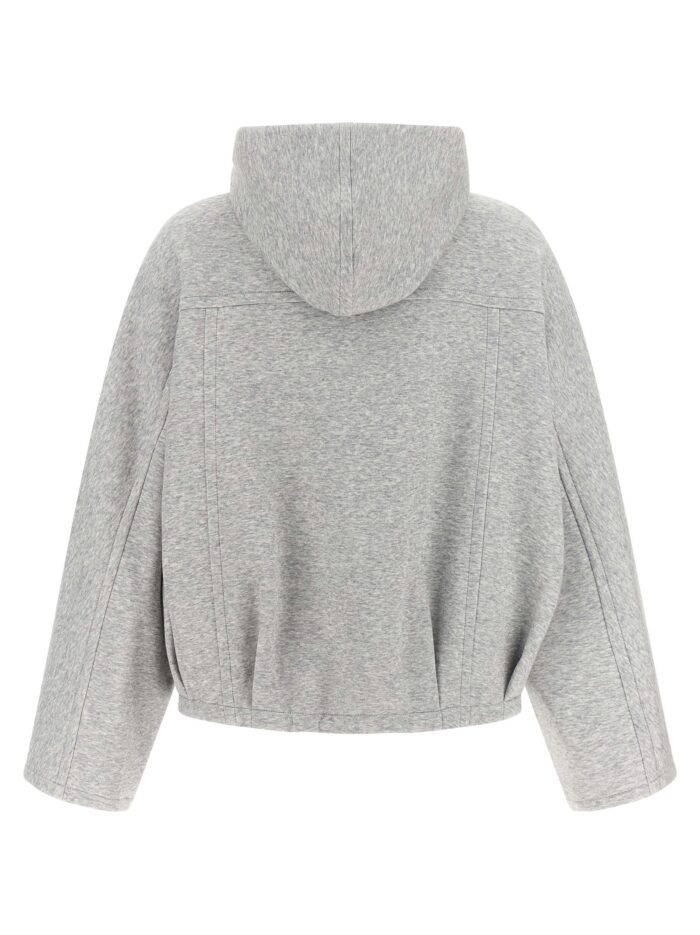 Brunello Cucinelli 'Shiny Zipper Pull' Cropped Hoodie