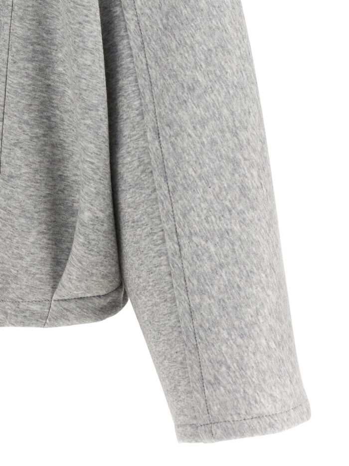 Brunello Cucinelli 'Shiny Zipper Pull' Cropped Hoodie