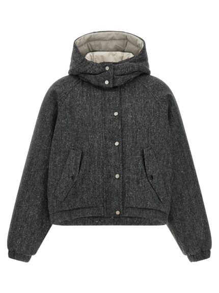 Brunello Cucinelli 'Shiny Zipper Pull' Down Jacket