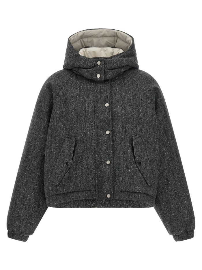 brunello cucinelli 'shiny zipper pull' down jacket Brunello Cucinelli 'Shiny Zipper Pull' Down Jacket