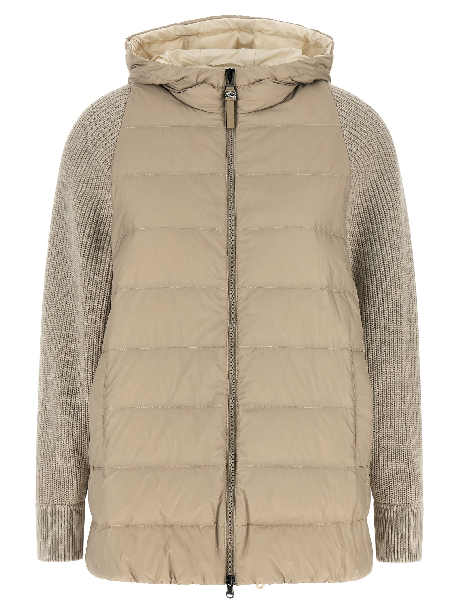 Brunello Cucinelli 'Shiny Zipper Pull' Down Jacket