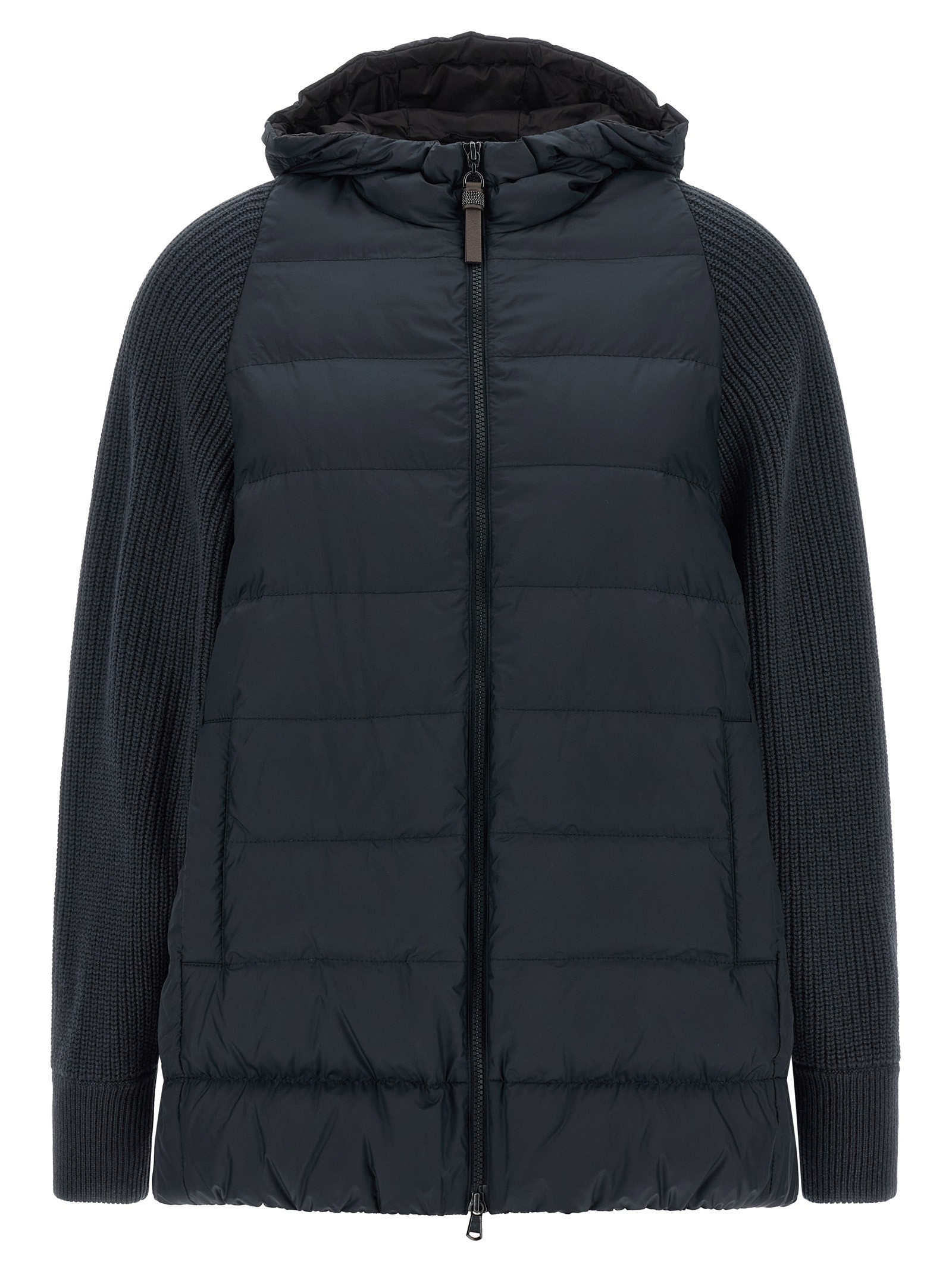 Brunello Cucinelli 'Shiny Zipper Pull' Down Jacket