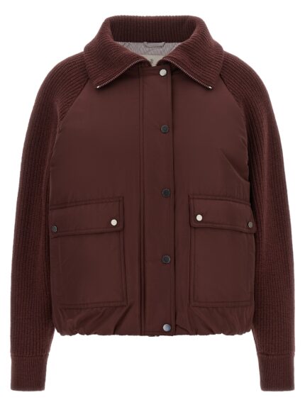 Brunello Cucinelli 'Shiny Zipper Pull' Down Jacket