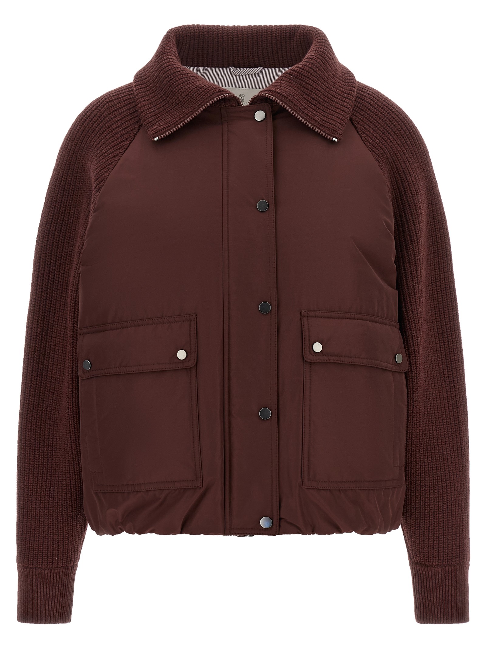 Brunello Cucinelli 'Shiny Zipper Pull' Down Jacket