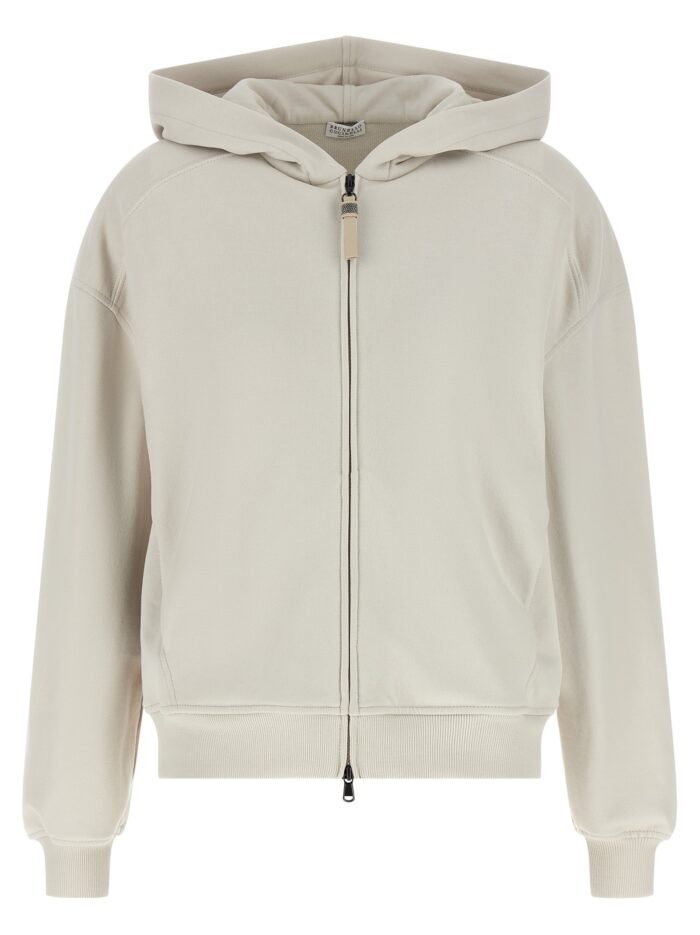 brunello cucinelli 'shiny zipper pull' hoodie Brunello Cucinelli 'Shiny Zipper Pull' Hoodie