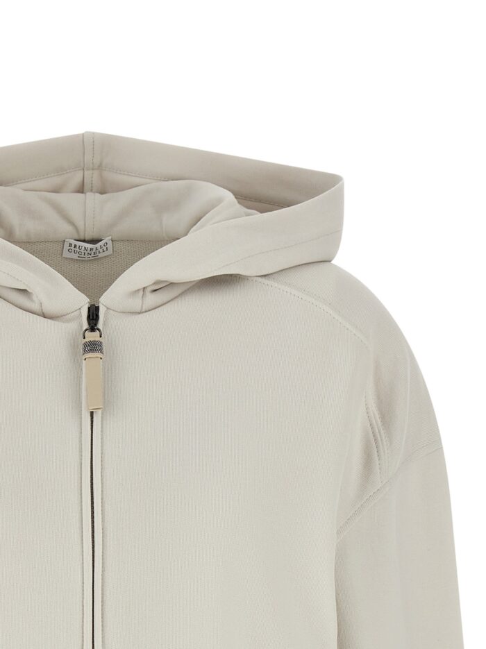 Brunello Cucinelli 'Shiny Zipper Pull' Hoodie