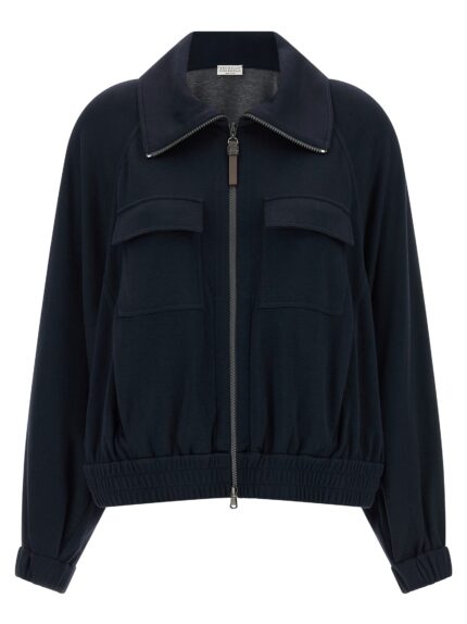 Brunello Cucinelli 'Shiny Zipper Pull' Sweatshirt