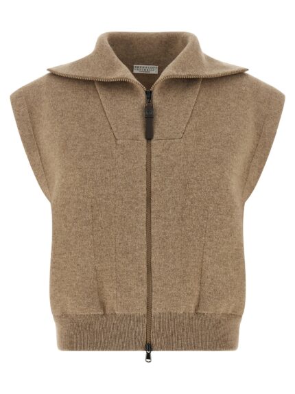 Brunello Cucinelli 'Shiny Zipper Pull' Vest