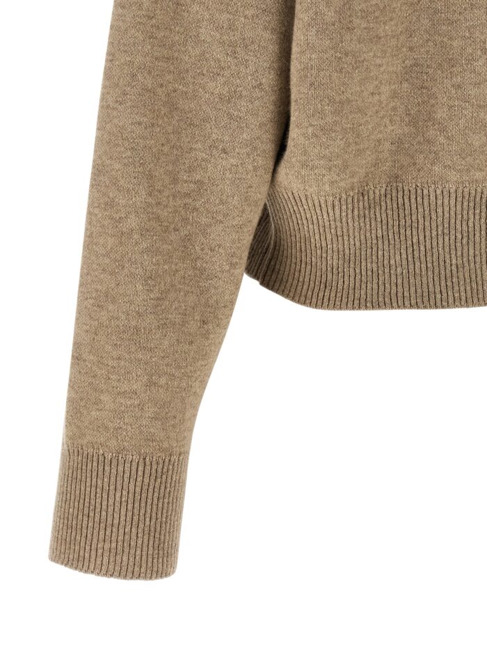 Brunello Cucinelli 'Shiny Zipper Pull' Wool Cardigan